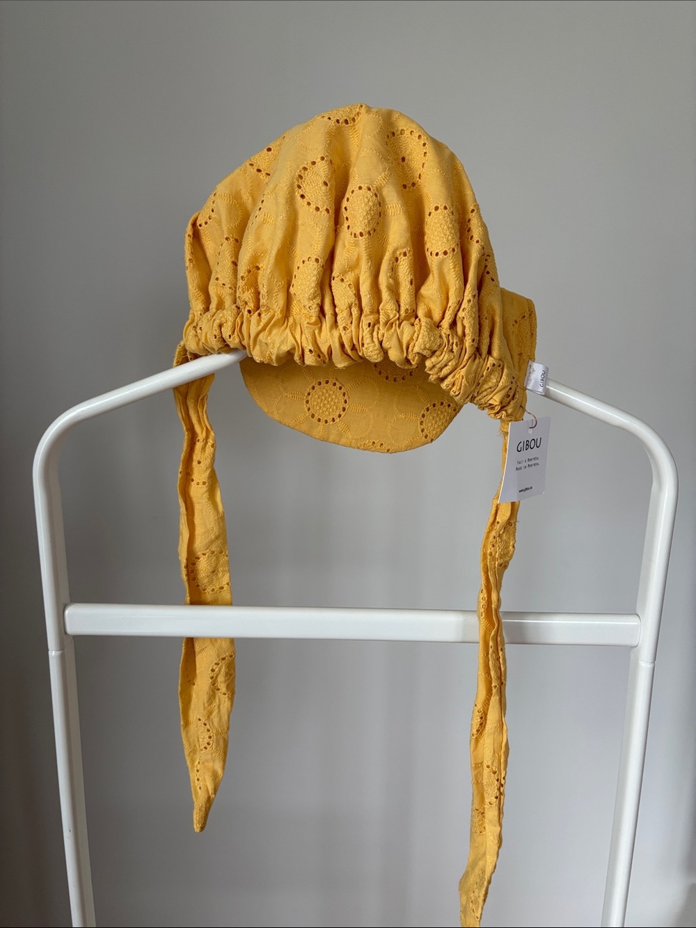 Women’s Yellow Eyelet Sun Bonnet - Picture 3 of 5
